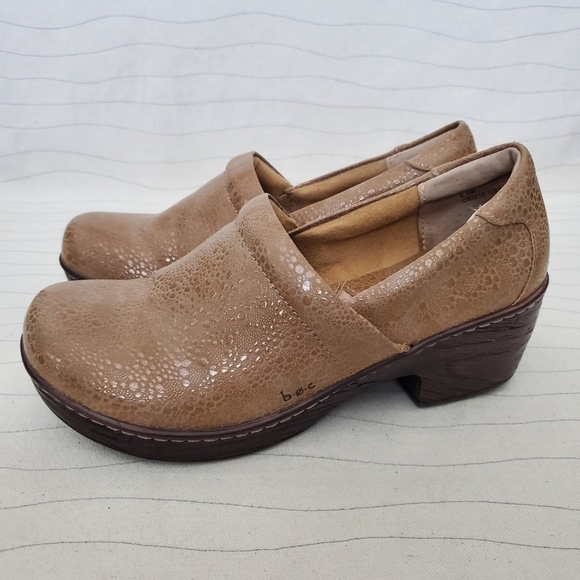 BOC Womens Bronze Gold Metallic Faux Leather Clogs Arch Support Size 9.5M EUC - Picture 2 of 11
